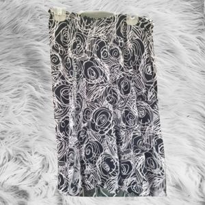Tz) Christopher & Banks Black & White Swirl Print Midi Skirt – Size M